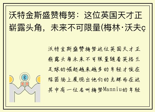 沃特金斯盛赞梅努：这位英国天才正崭露头角，未来不可限量(梅林·沃夫特)